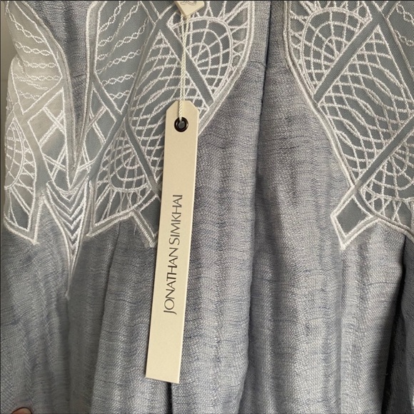 🦋 Jonathan Simkhai Pleated Linen Lattice Romper NWT - Picture 14 of 16